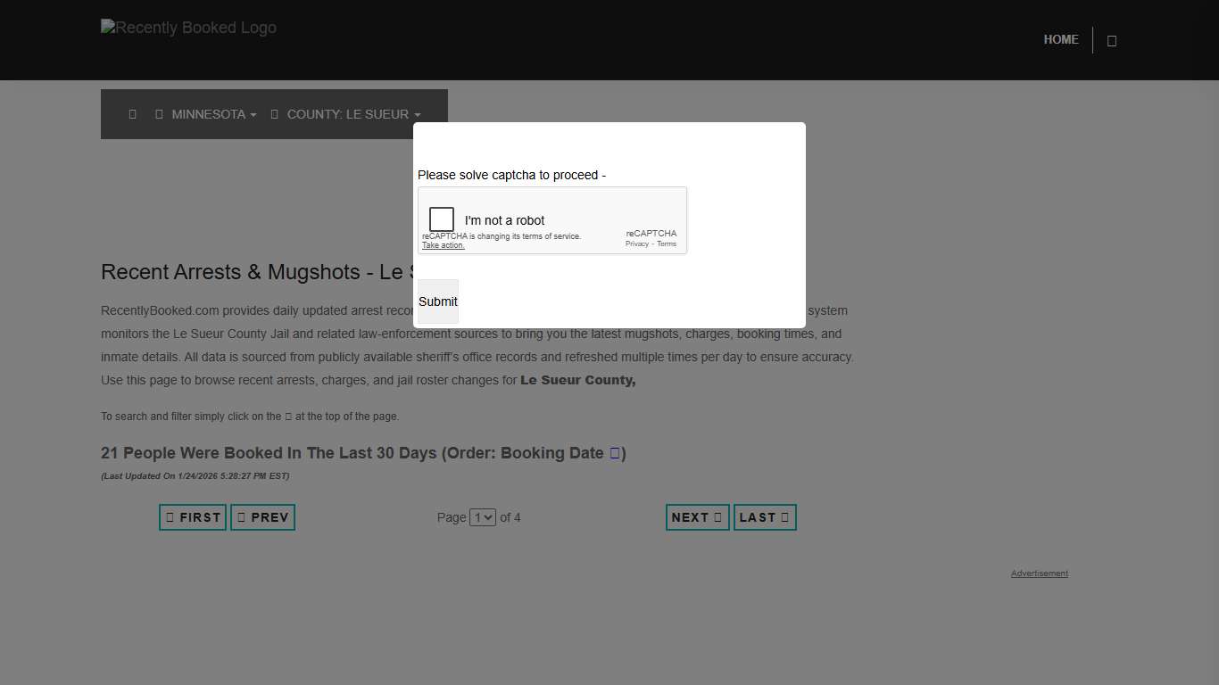 Le Sueur County, Minnesota Mugshots RecentlyBooked.com